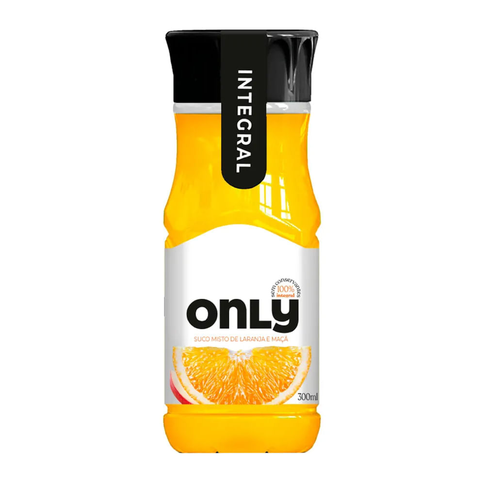 Miniatura Suco Integral Only Sabor Misto Laranja e Maçã 300ml