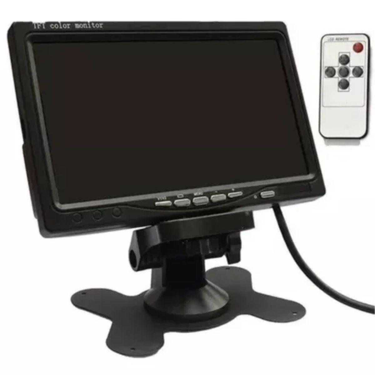 Miniatura Monitor Digital Lcd 7' P/Cftv, 12V, Colorido Hdmi, Vga, Av