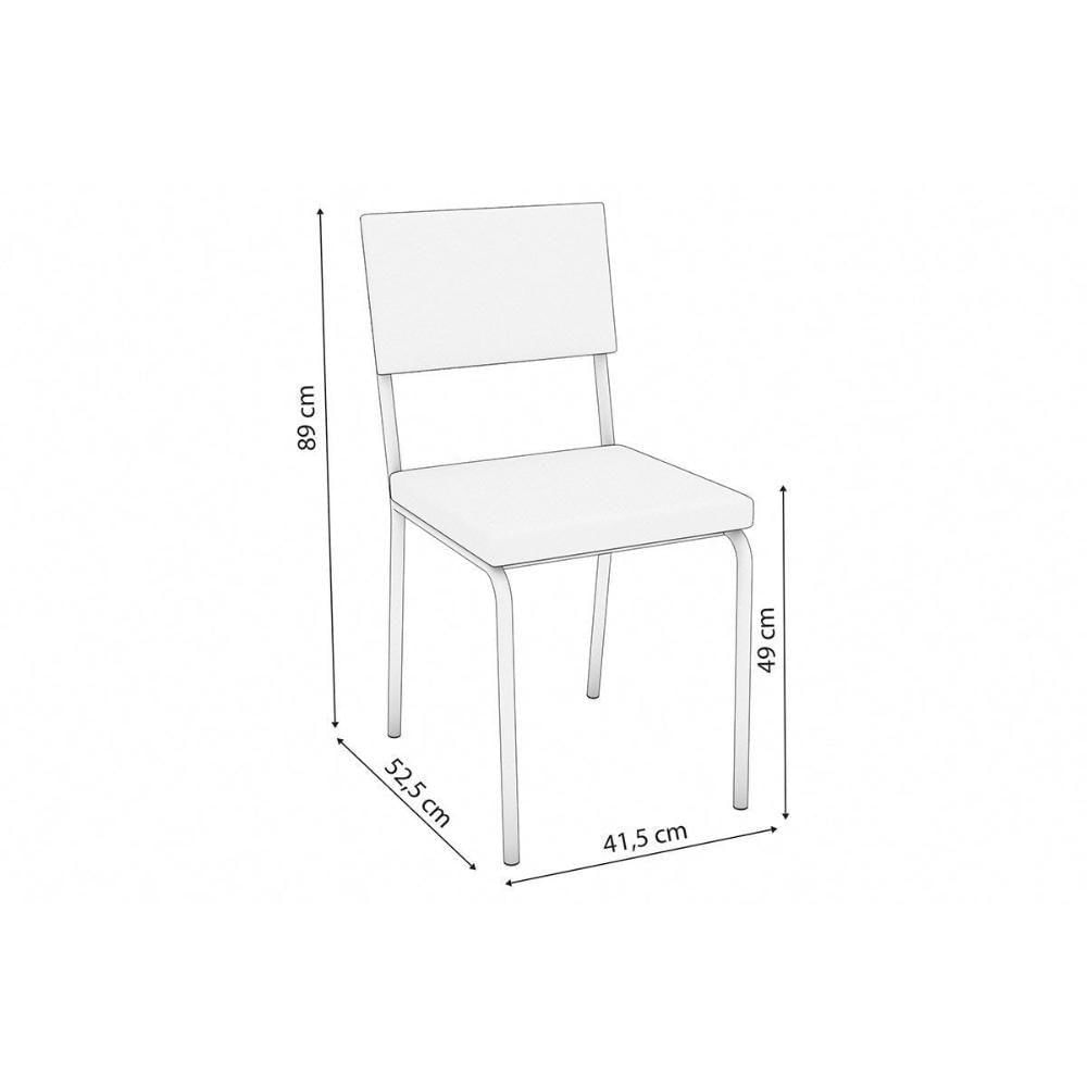 Miniatura Kit 2 Cadeiras De Cozinha Zaria 2c128 Aço 2 Uni Cromado Bouclê Bege