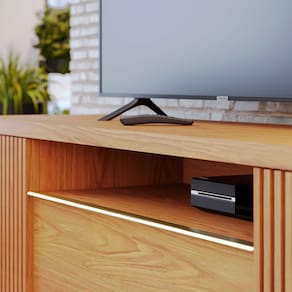 Miniatura Rack Colibri Manaus com 3 Portas, Ideal para TV de Até 70” Freijó