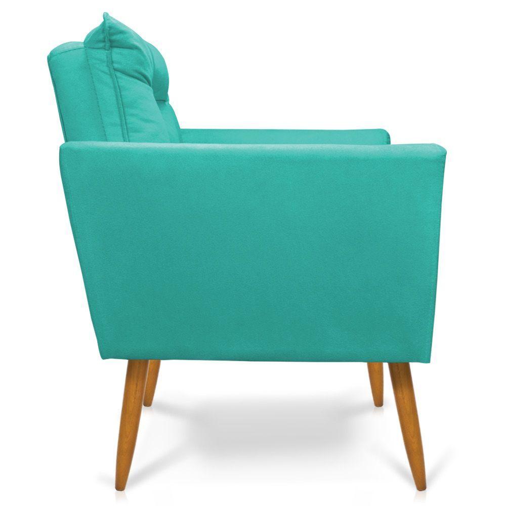 Kit Poltrona Namoradeira 2 Lugares Azul Turquesa
