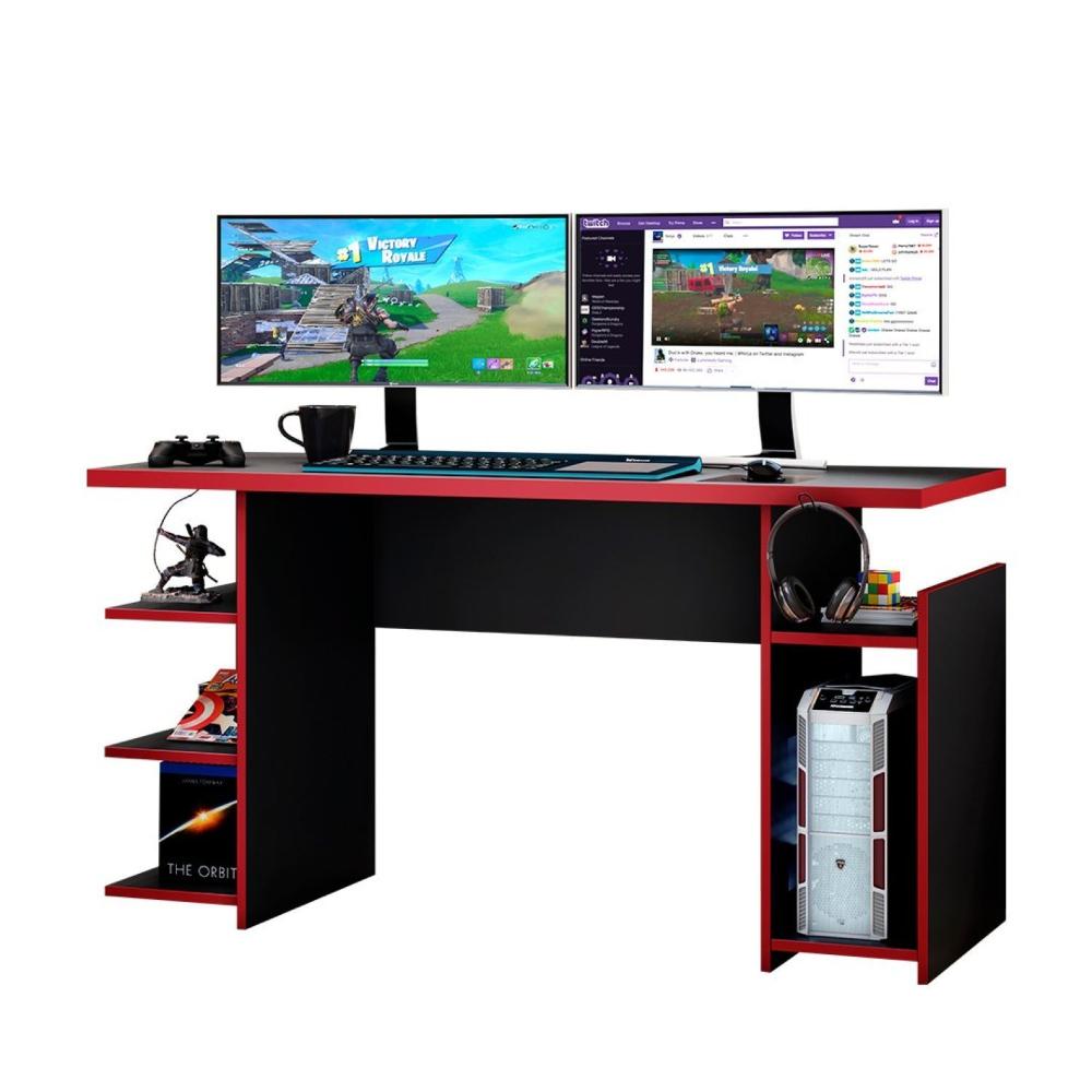 Mesa Gamer 135cm NT 2065 Notável Móveis Preto TX/Vermelho