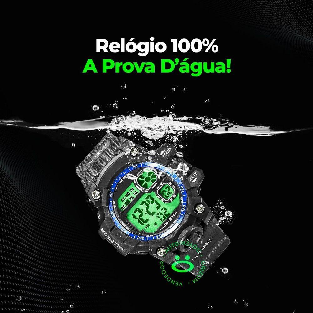 Miniatura Relógio Infantil Prova Dagua + Caixa + Oculos Protecao Uv Qualidade Premium Resistente Menino Alarme