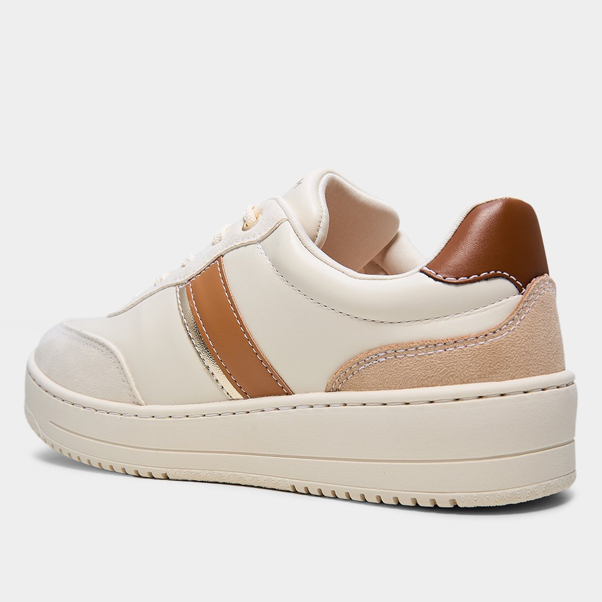 Miniatura Tênis Ramarim Básico 2491204 Feminino Off White+Caramelo - 34