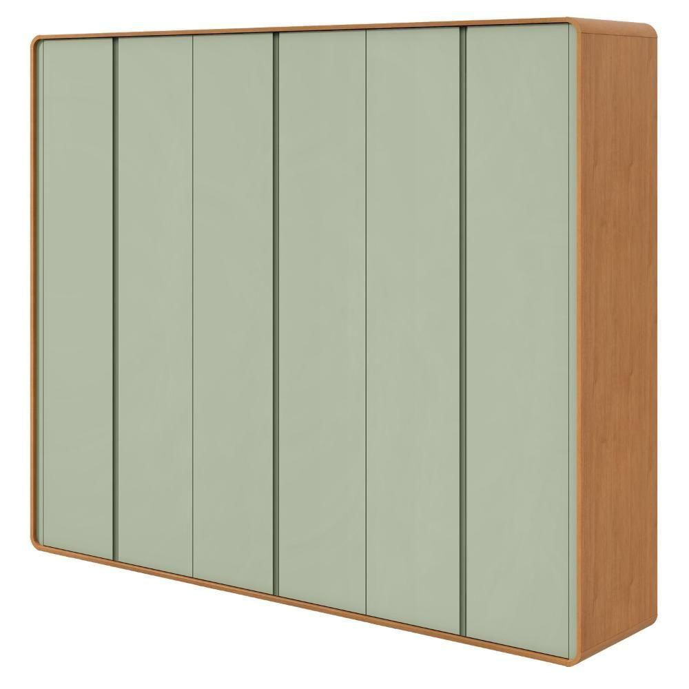 Miniatura Guarda-roupa Casal 6 Portas Easy Like Amendoa Clean/salvia