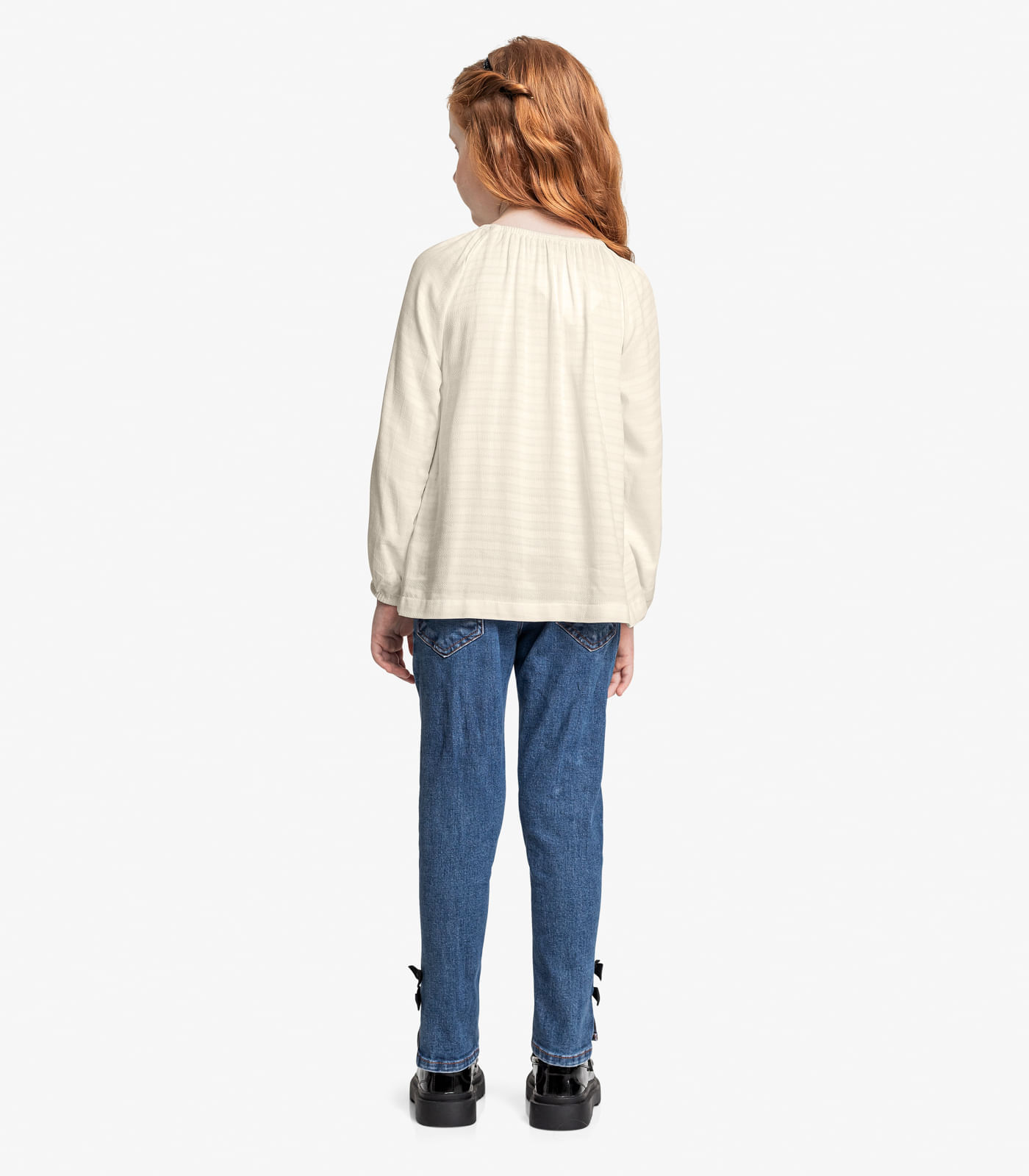 Miniatura Conjunto Bata Com Calça Jeans Trick Nick Bege 1
