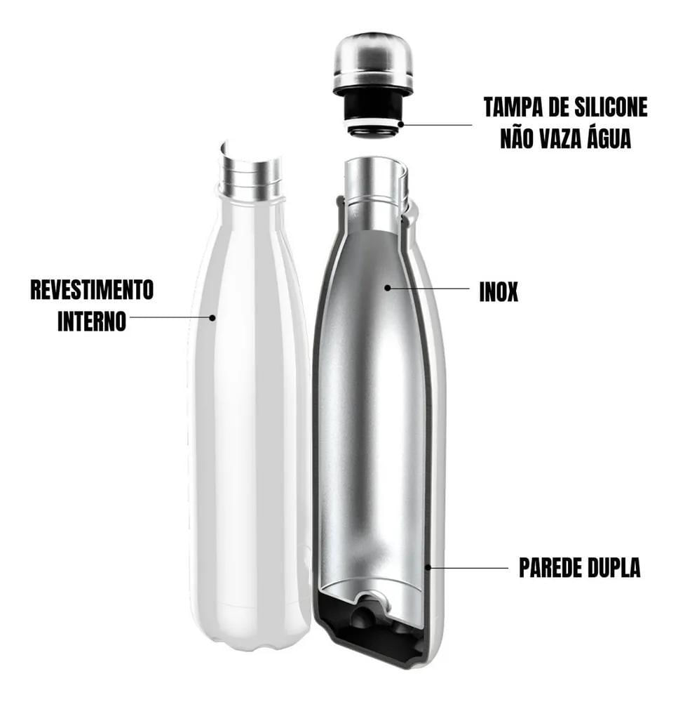 Miniatura Vittak Garrafa Térmica 1 Litro Aço Inox Água Gelada Garantid