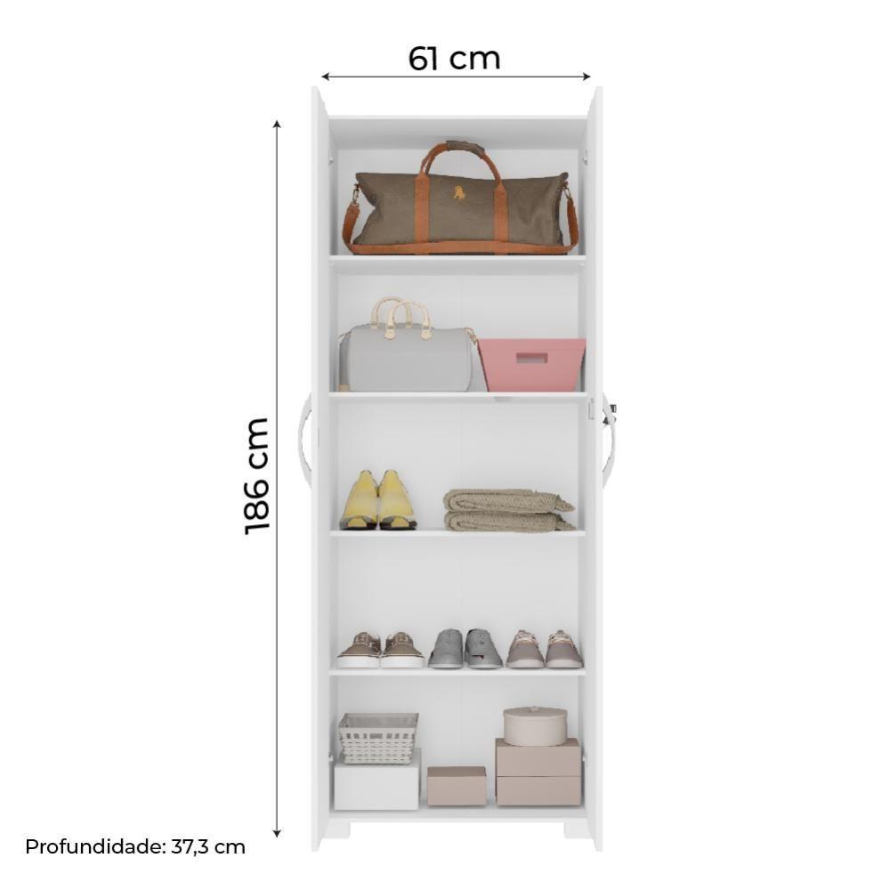 Miniatura Armário Multiuso Com Chave 2 Portas Notável Branco Branco