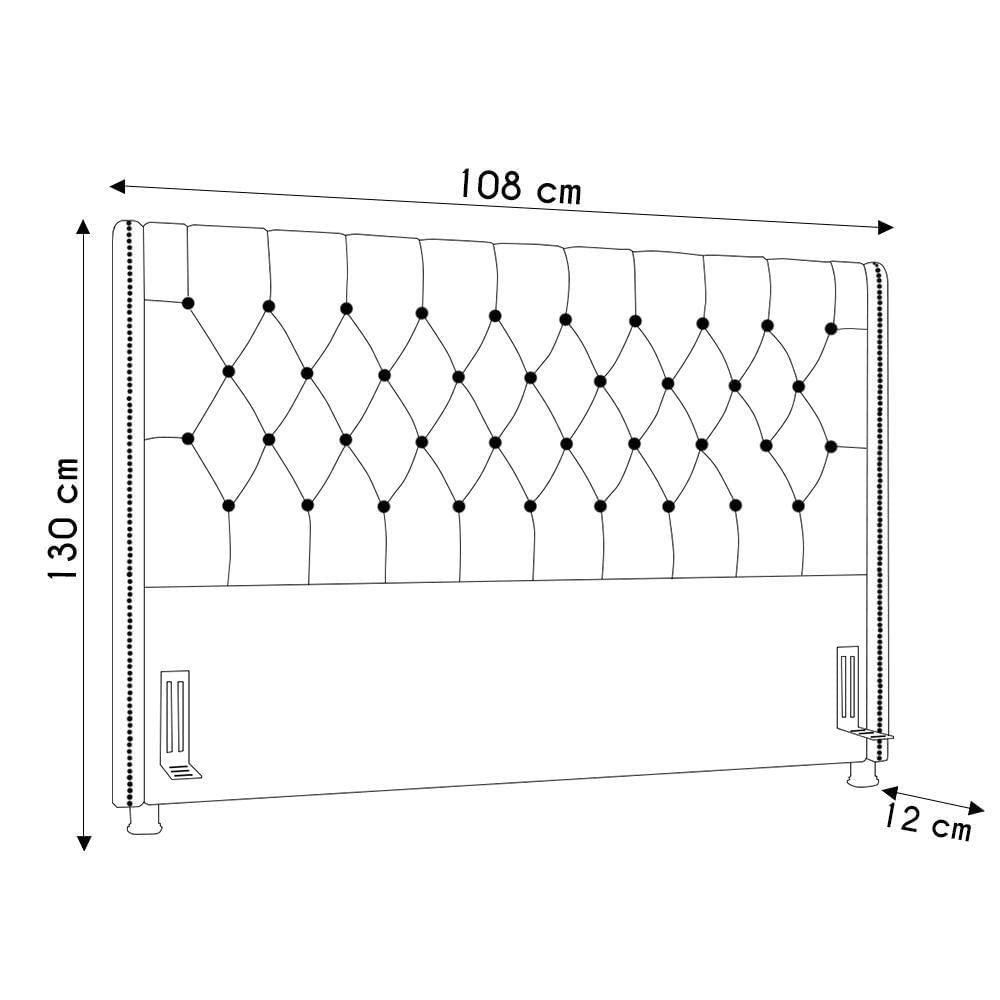 Miniatura Cabeceira Cama Box Solteirão 98cm Florenza P02 Linho Cinza Claro - Mpozenato