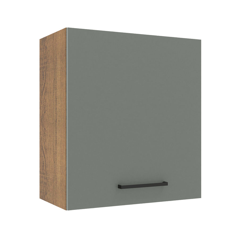 Miniatura Armário Aéreo Madesa Agata 60 cm 1 Porta Rustic/Cinza Cor:Rustic/Cinza