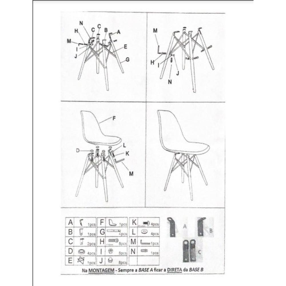 Miniatura Cadeira Charles Eames Eiffel Dkr Wood - Design - Preta