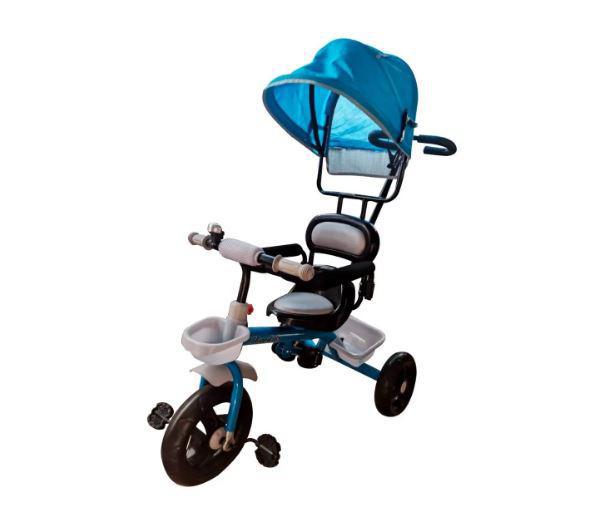 Miniatura Triciclo Infantil Velotrol Com Capota Proteção Lateral Azul Infantil - Azul - Triciclo - 2 anos - Inmetro