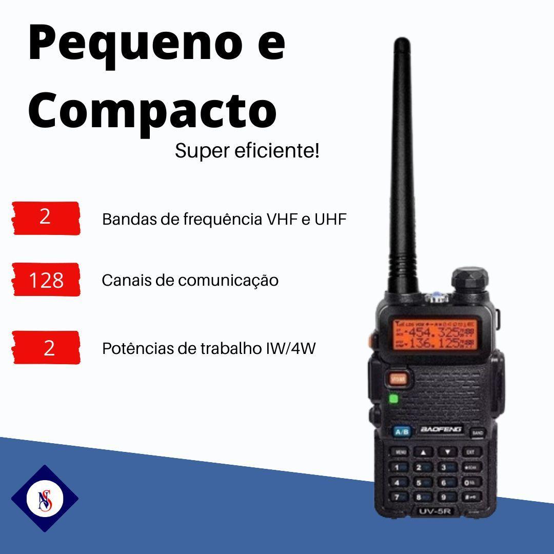 Rádio Ht Dual Band Uhf Mais Vhf Baofeng Uv-5R Portátil