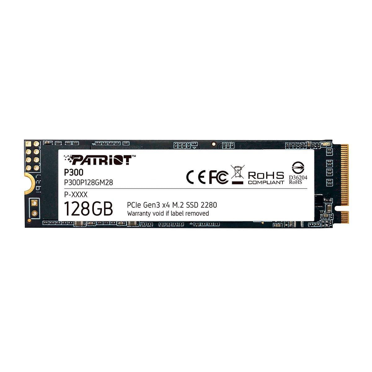 Miniatura Ssd 128Gb Patriot P300, M.2 2280 Pcie 3X4 Nvme 1.3, Leitura