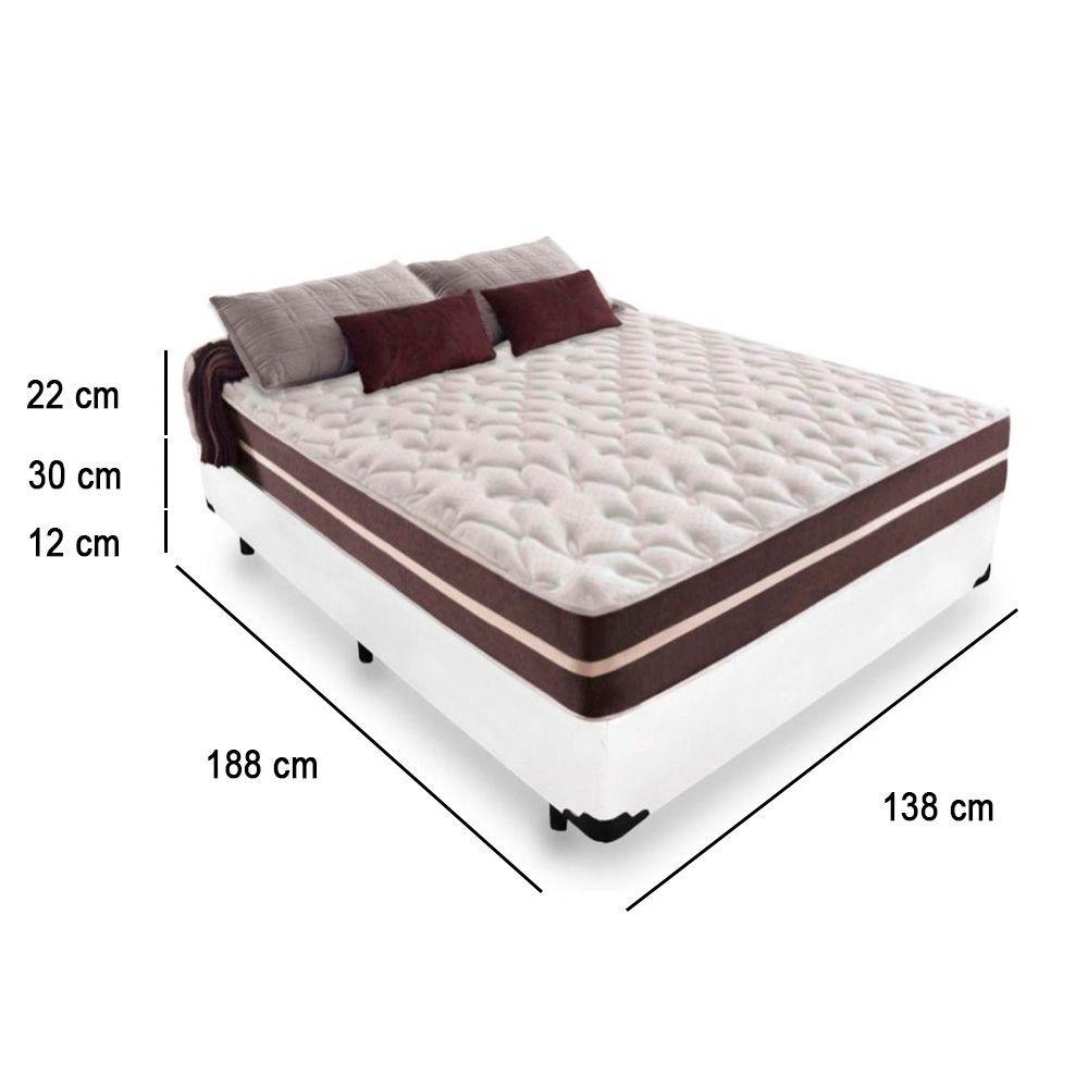 Miniatura Cama Box Casal + Colchão De Molas Prime Colchões Classic Superlastic 138x188x64 Branco