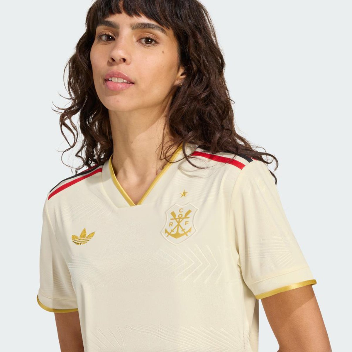 Miniatura Camisa Flamengo III 25/26 Torcedor Adidas Feminina Off White - EP