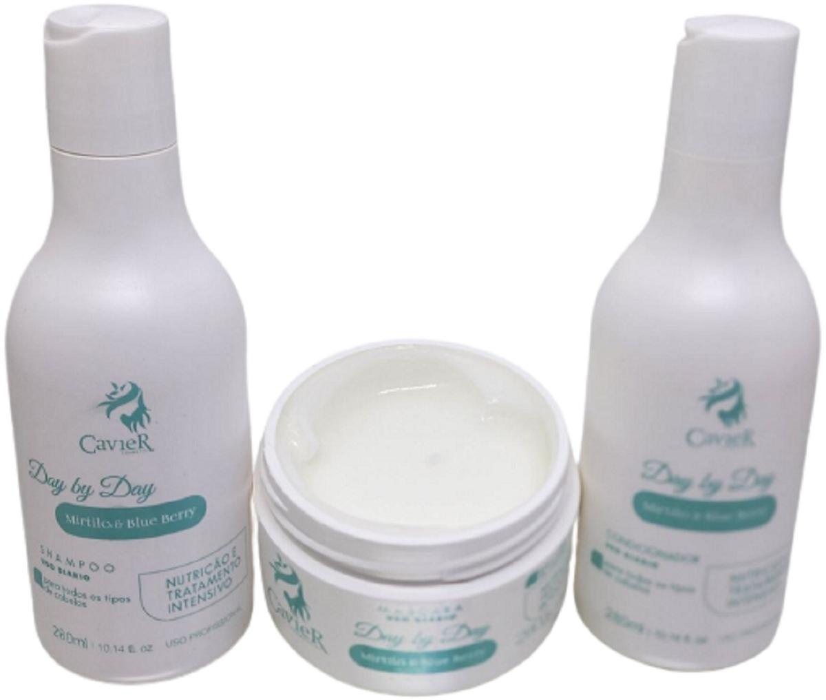Miniatura Cavier Mirtilo Shampoo + Condicionador + Mascara 840Ml