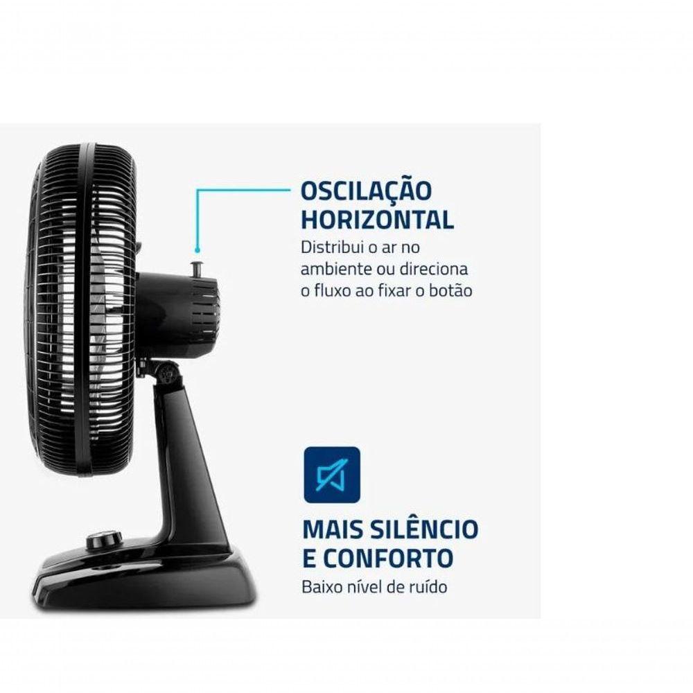 Miniatura Ventilador De Mesa 40cm Turbo Nvt-40-8p-b Preto/prata 110V