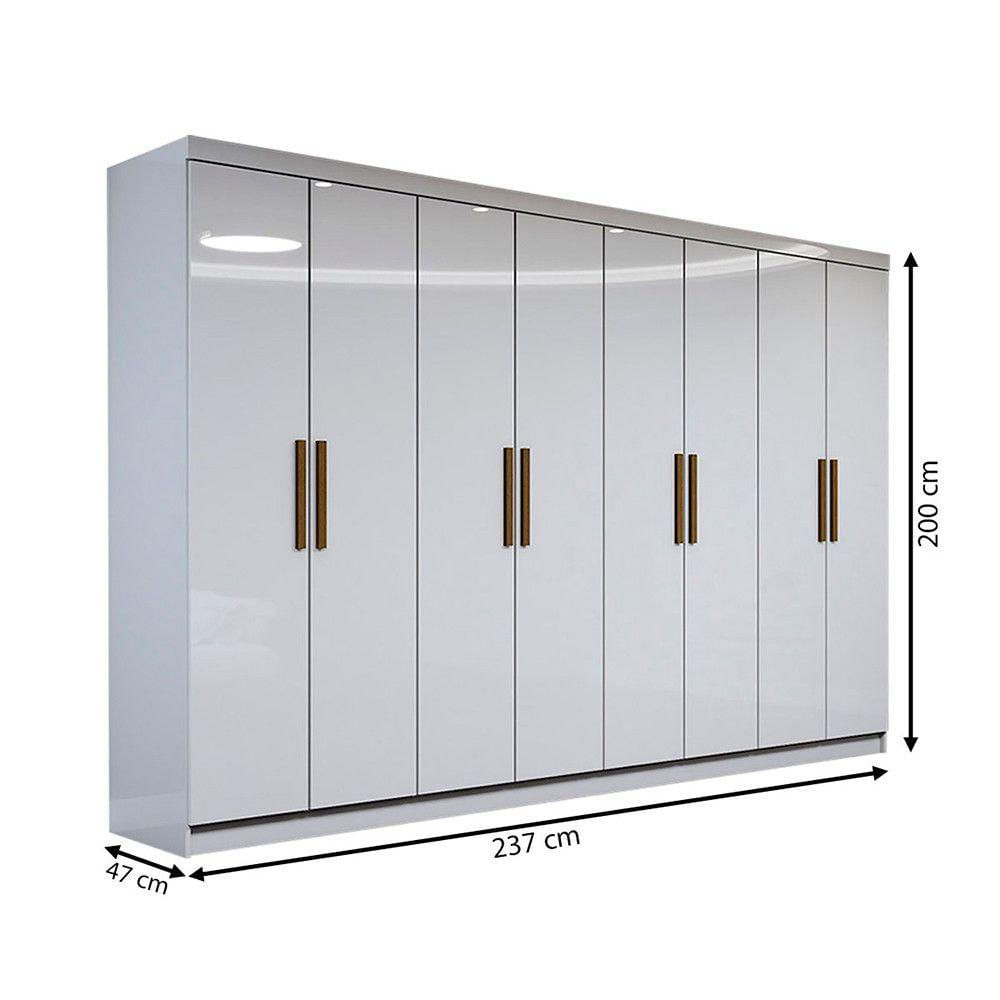 Miniatura Guarda Roupa Casal Em MDP 8 Portas E 4 Gavetas Maxel Móveis Branco