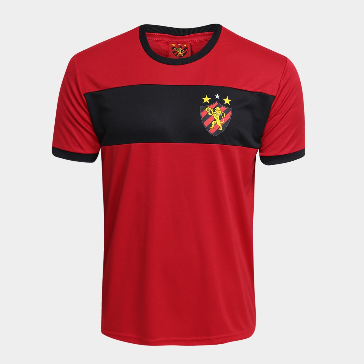 Miniatura Camisa Sport Recife Dry Classic Masculina Vermelho+Preto - G
