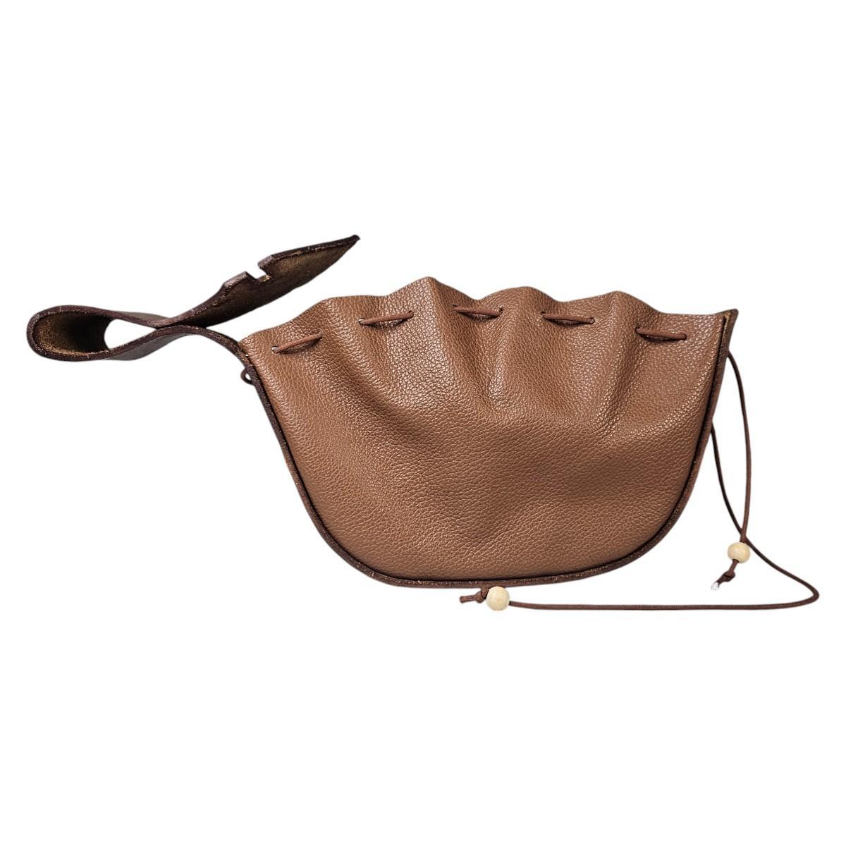 Bolsa Algibeira Bag Legítimo Marrom Para Cinto