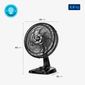 Ventilador de Mesa Mondial Turbo NVT408PB 40cm 8 Pás 3 Velocidades Preto/Prata 110V