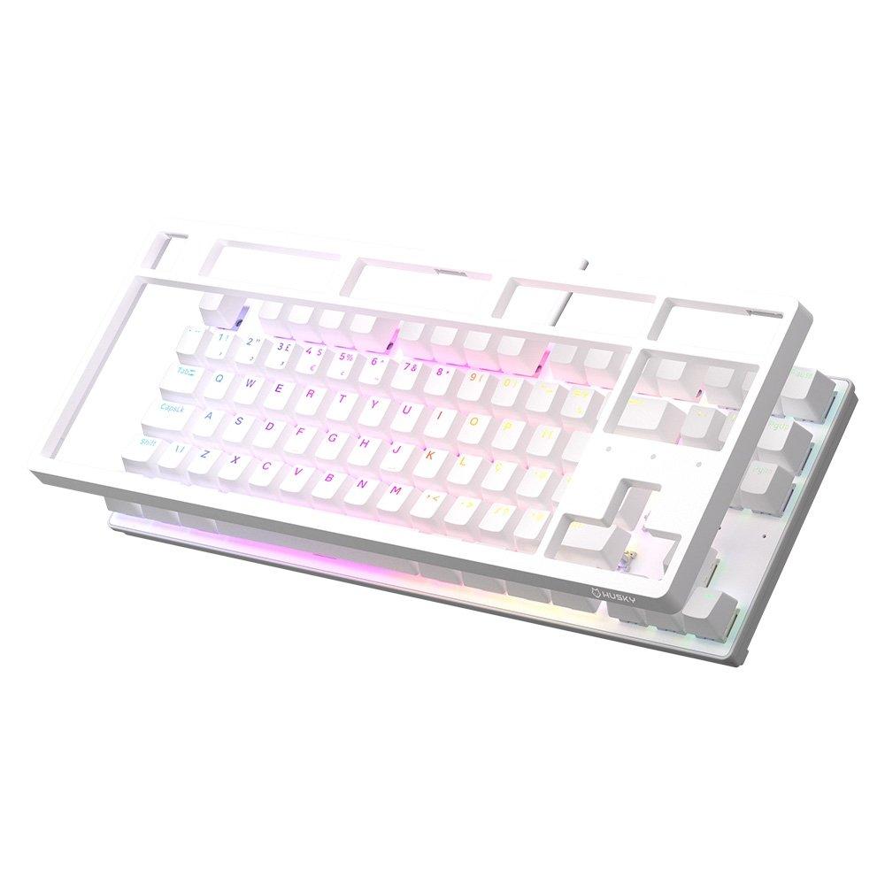 Teclado Mecânico Gamer Husky Sled, TKL, Branco, ABNT2, RGB, Switch Gateron G Pro Brown - HTG500BRMA