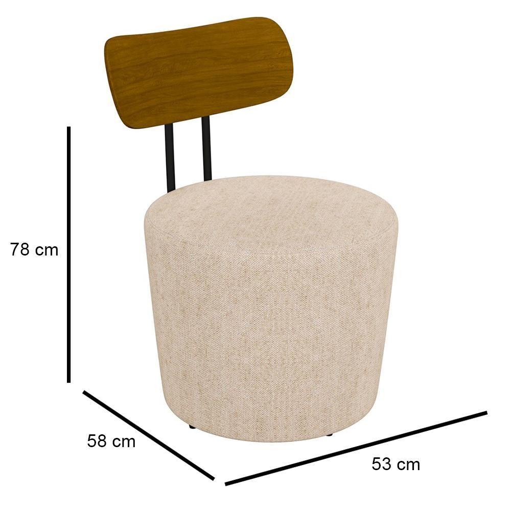 Miniatura Kit 2 Poltronas Decorativas Redondas 53cm Le Moon M22 Linho Cru - Mpozenato