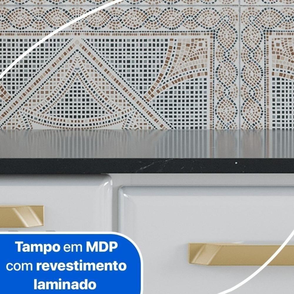 Cozinha Completa De Aço 4 Peças Armário Para Forno-micro E Balcão Multimóveis Cr20371 Branco