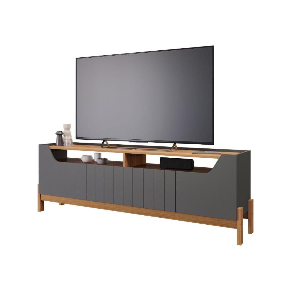 Miniatura Rack para Tv de até 70 Polegadas, Moema ,180cm Grafite/ Nature