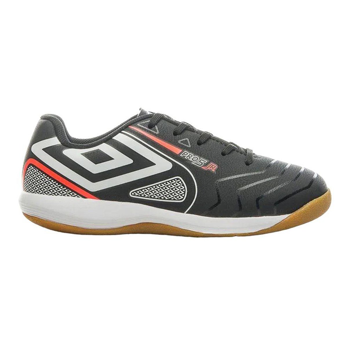Miniatura Chuteira Futsal Juvenil Umbro Pro 5 Preto+Laranja - 28