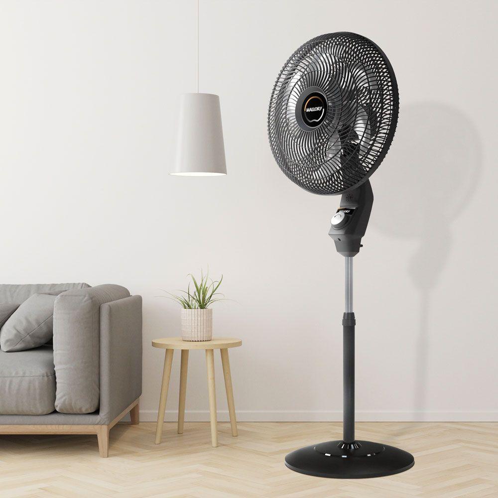 Ventilador De Coluna Mallory Éolo 6 Pás 126W Preto e Grafite - 110V