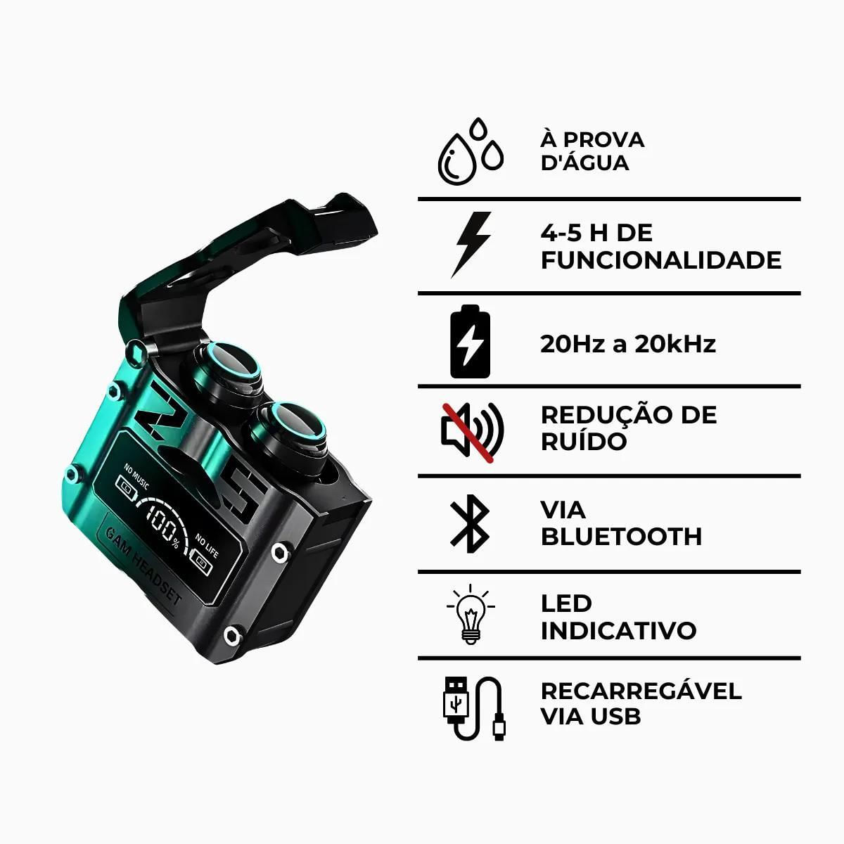 Fone De Ouvido Bluetooth Sem Fio M25