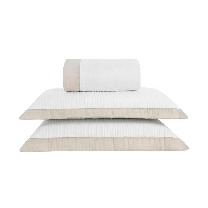 Miniatura Jogo de Colcha Home Style Constanza Solteiro 2 Peças BRANCO - CASAL