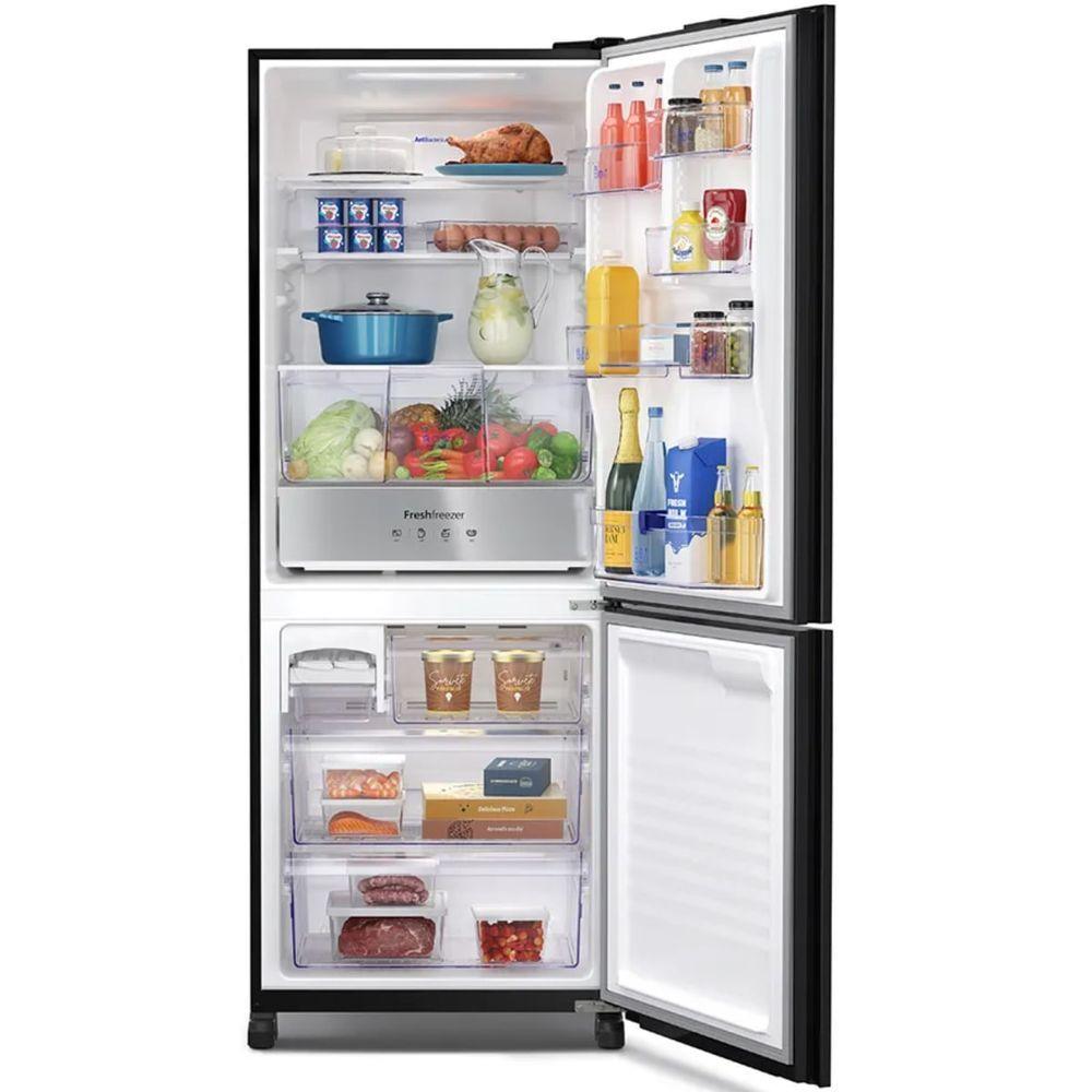 Miniatura Geladeira Panasonic BB64 Frost Free 450L Inverter Vidro Preto NR-BB65GVFBB 220V