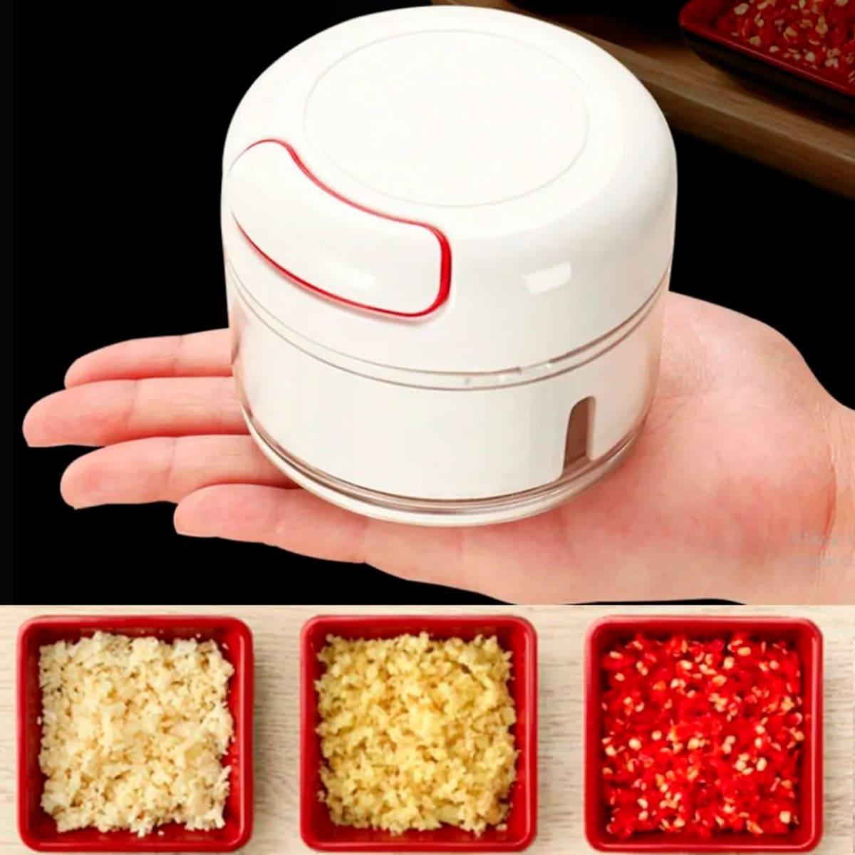 Miniatura Processador 2 Lâminas 200 Ml Triturador De Alimentos Manual