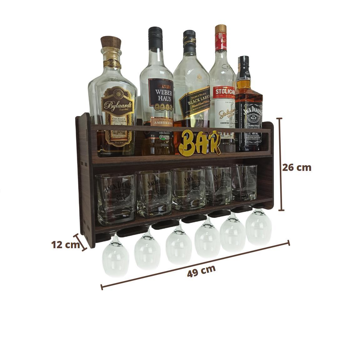 Miniatura Barzinho Parede Aparador Bebidas Sala Tema Bar 49X26 Cor