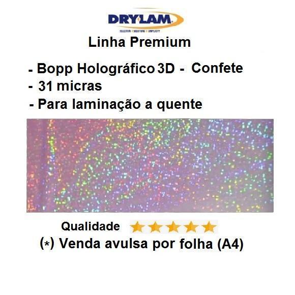 Miniatura Kit Bopp Holográfico 3D - 31 Micras - 60 Folhas A4