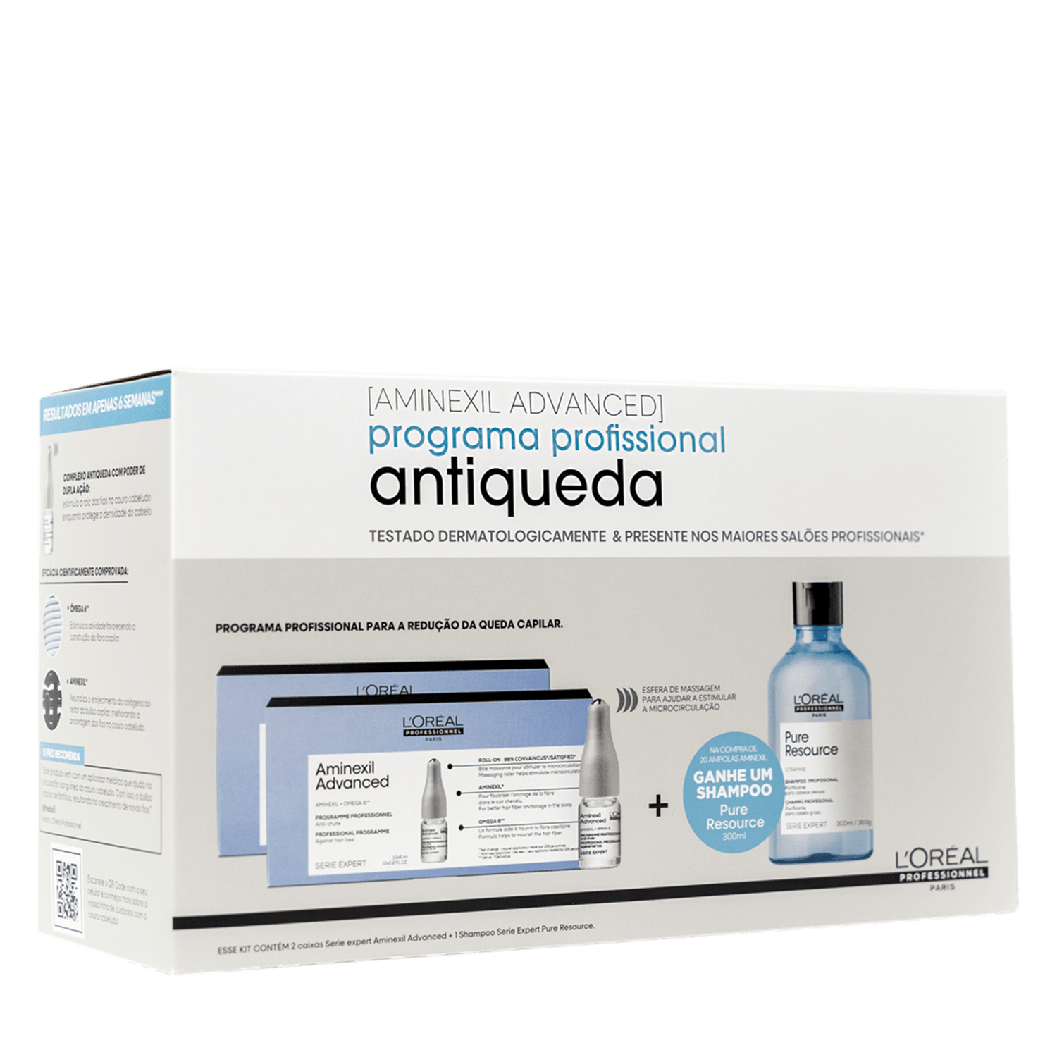 L'Oréal Professionnel Aminexil Advanced + Shampoo Pure Resource - Ampolas 20x6ml e Shampoo 300ml