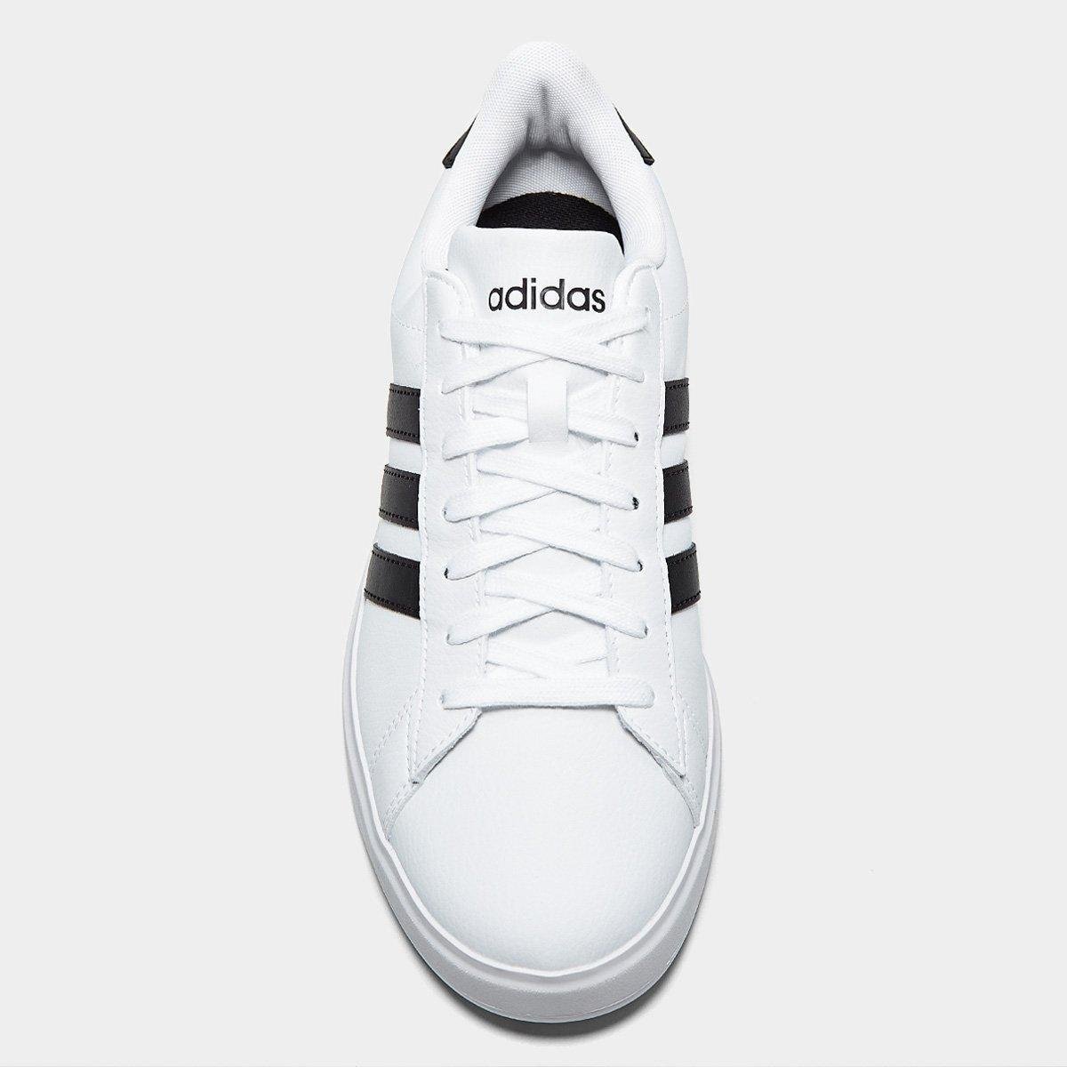 Miniatura Tênis Feminino Adidas Grand Court 2.0 Branco+Preto - 34