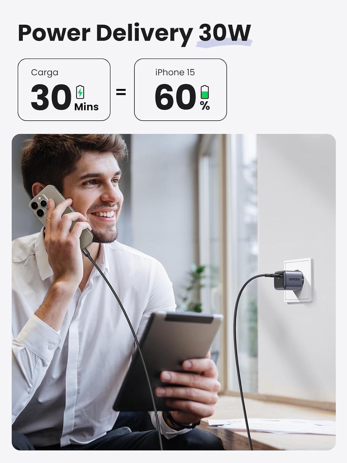 Miniatura Carregador Ugreen Nexode Mini 30W Gan