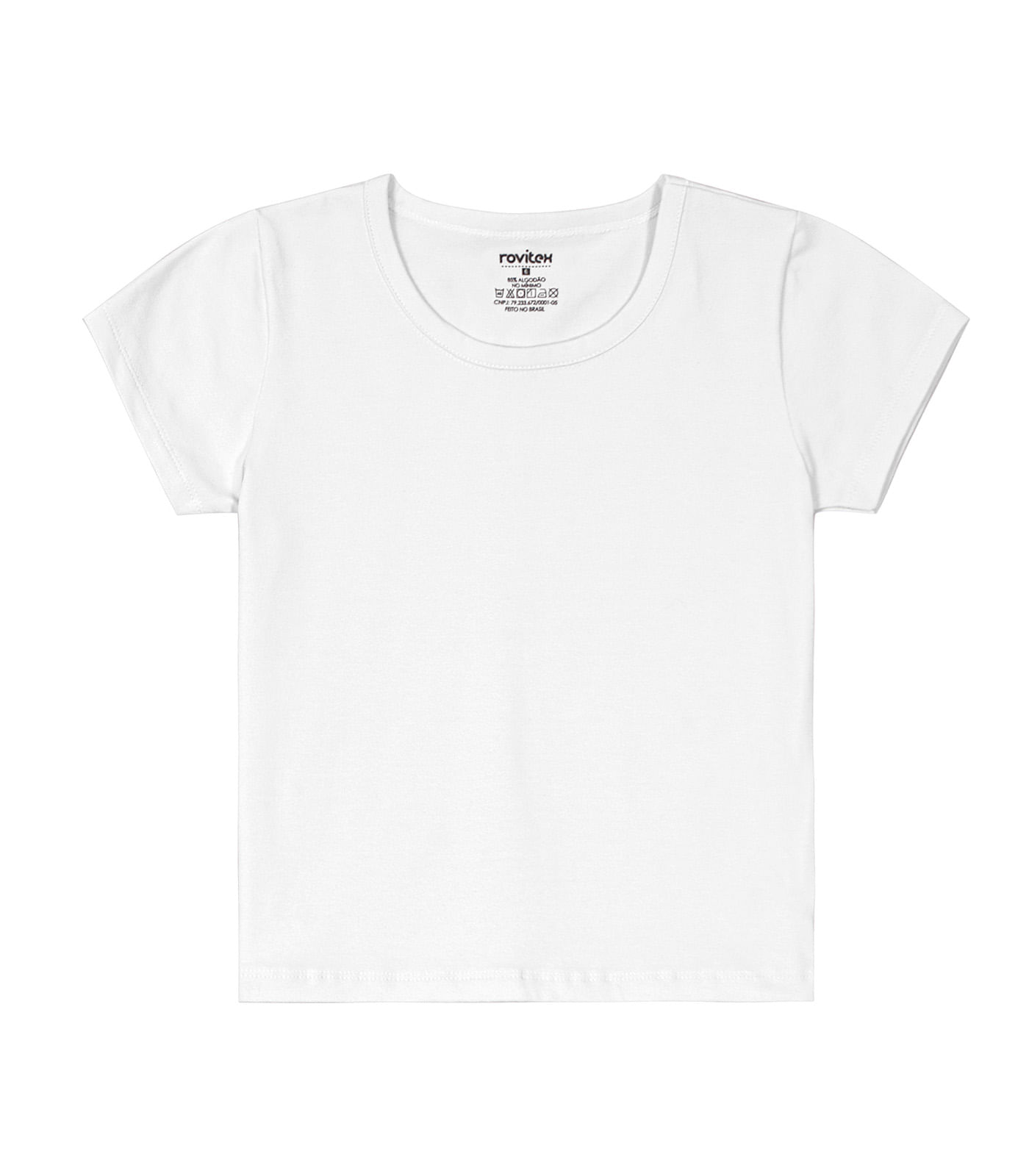 Miniatura Blusa Básica Feminina Infantil Rovitex Kids Branco 1