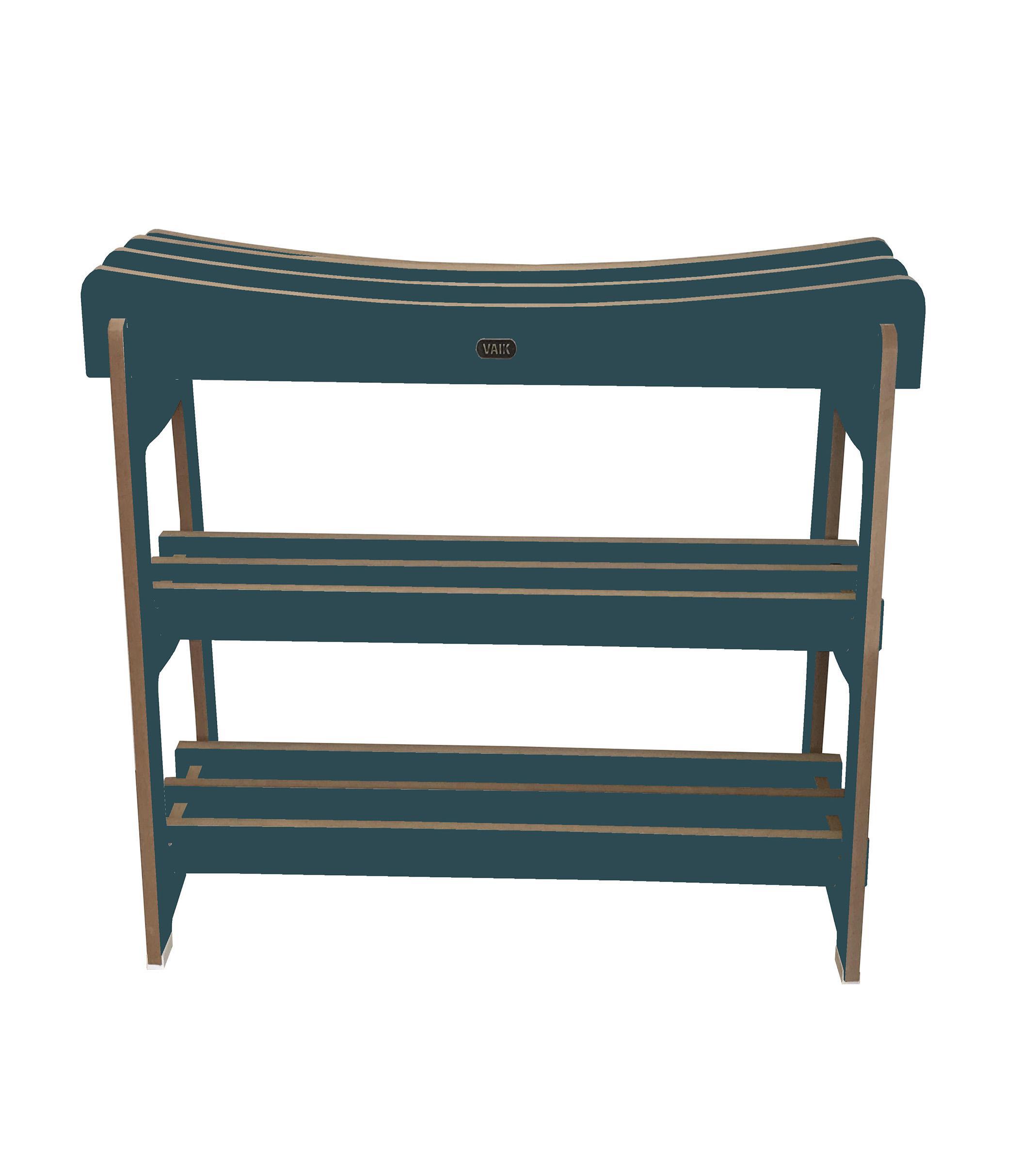 Miniatura Sapateira Banco Multiuso Sólida Slim 50 Em Mdf Azul Vaik 06 - Madeira - Azul-petróleo - Sapateira - Madeira mdf - 50 cm - Vaik - Mdf - 27 cm - 0 - 03