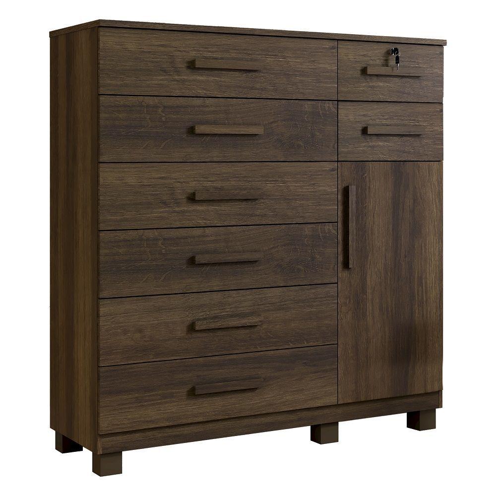 Miniatura Cômoda New Vitoria Com Porta E 8 Gavetas Benetil Imbuia