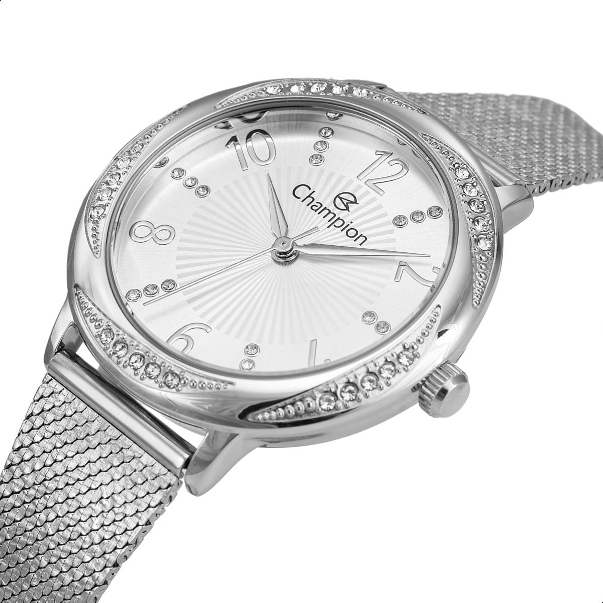 Relógio Feminino Champion Analógico Prata CF24251Q + Colar e Brincos