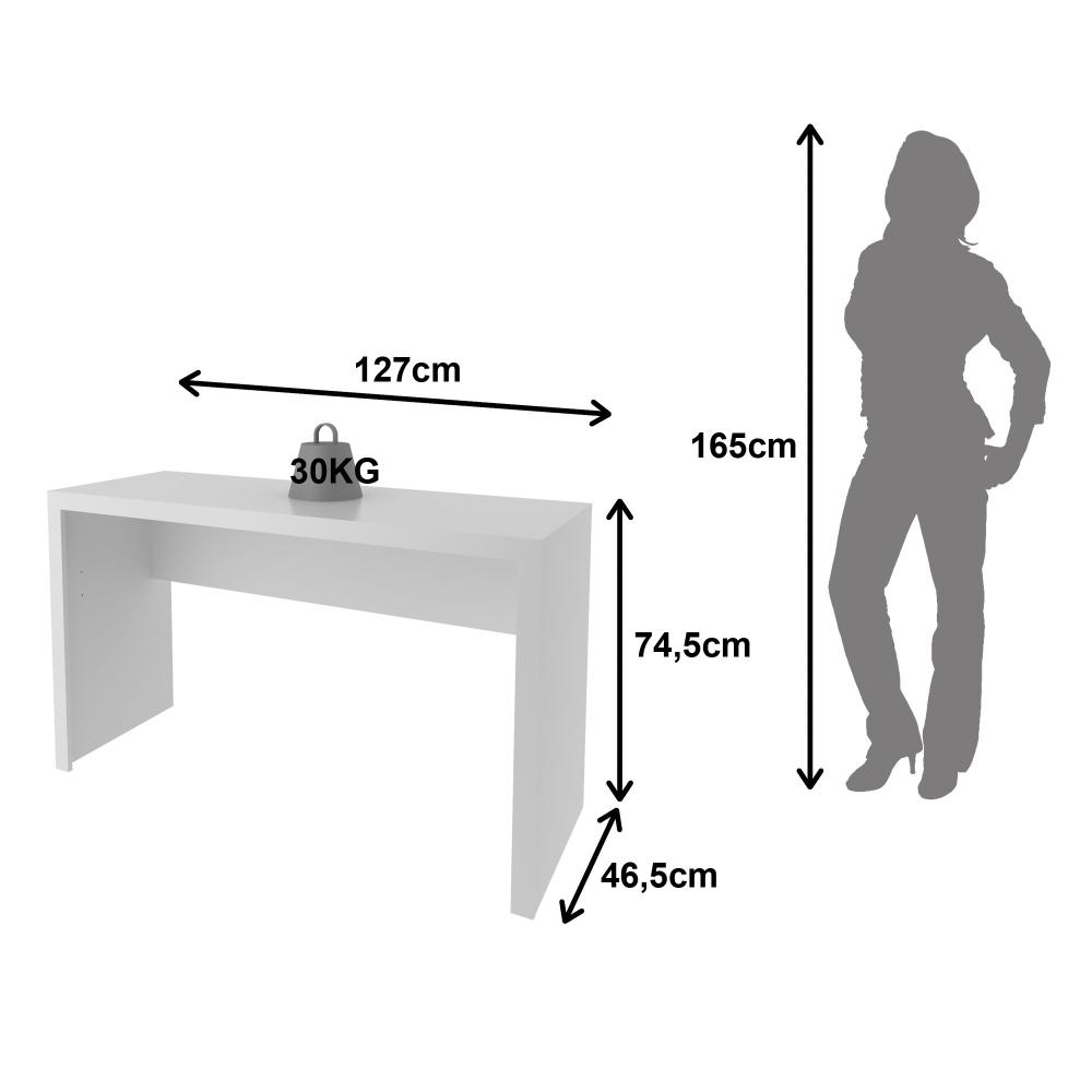 Miniatura Mesa para Escritório 127cm ME4135 Escrivaninha 127cm ME4135 Tecno Mobili Branco
