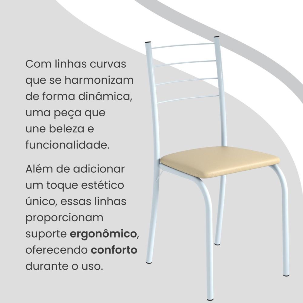 Miniatura Conjunto Sala de Jantar Mesa Retangular 100x60cm Tampo Granito Topázio 4 Cadeiras Rio Creme / Branco