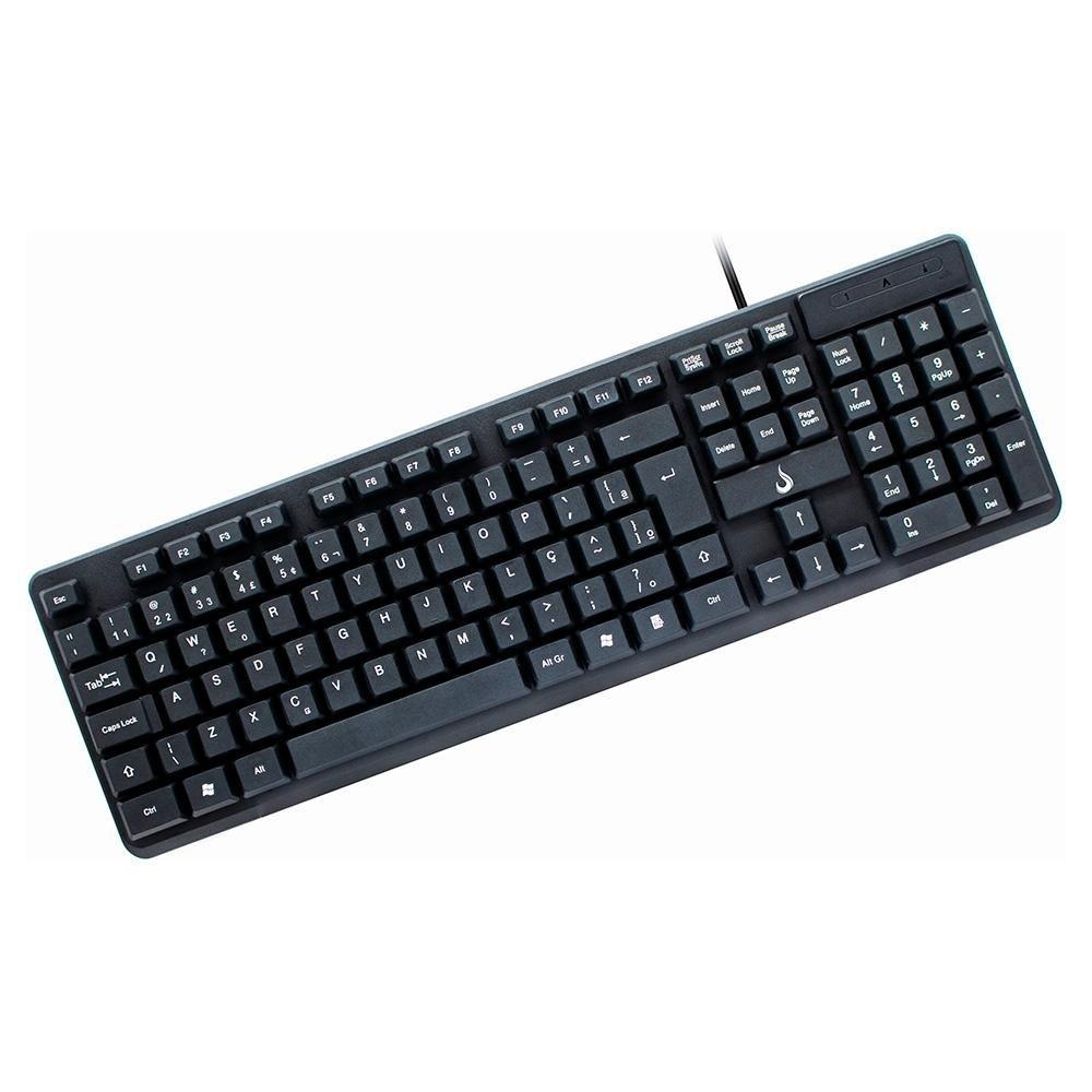 Miniatura Teclado Rise Mode Office OF 01, USB, ABNT, com Teclado Numérico, Preto - RM-TC-01-FB