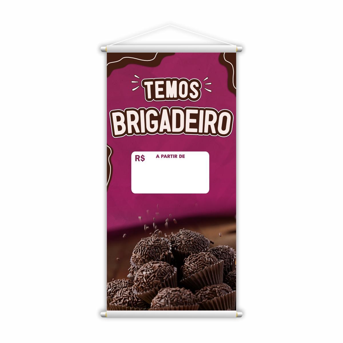 Miniatura Banner Brigadeiro Doce Chocolate Confeitaria Lona 80X50Cm