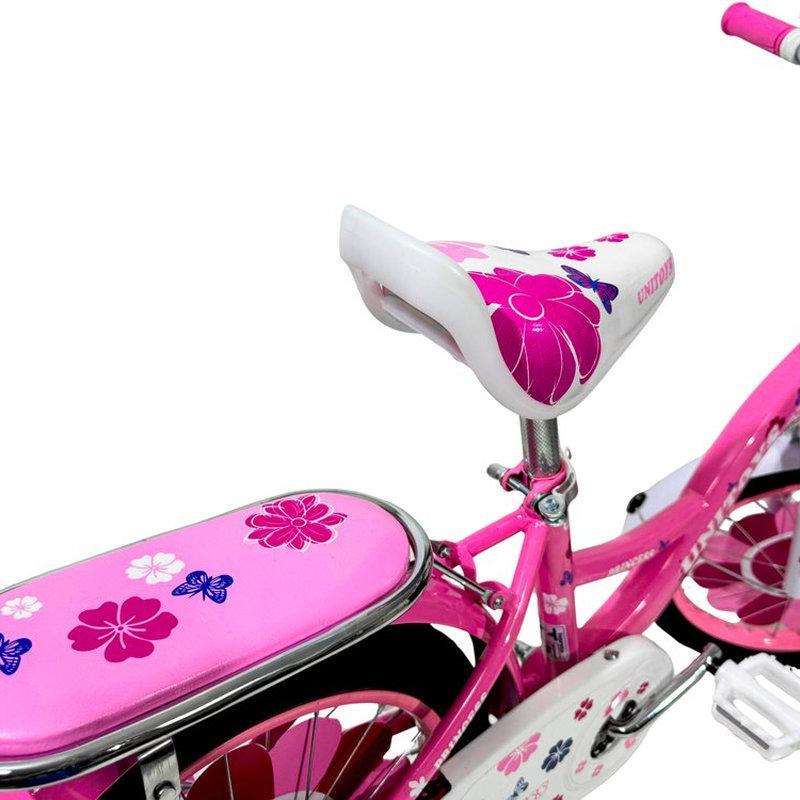 Miniatura Bicicleta Infantil Rosa Aro 14 Com Cestinha Rodinha E Buzina